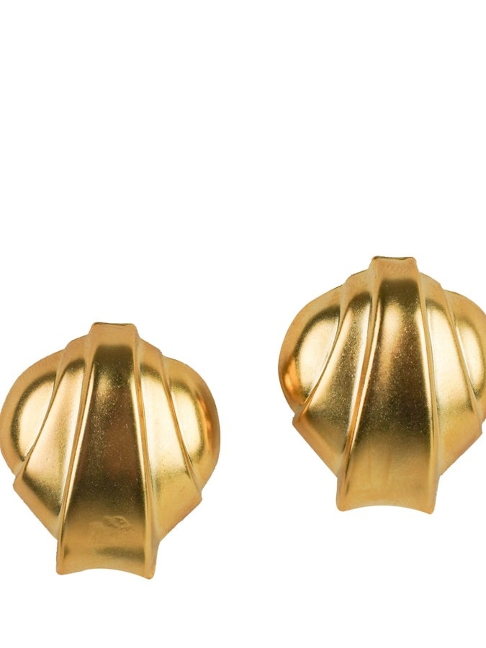 Classic Shiny Kristen Gold Sculpted Clip-On Earrings